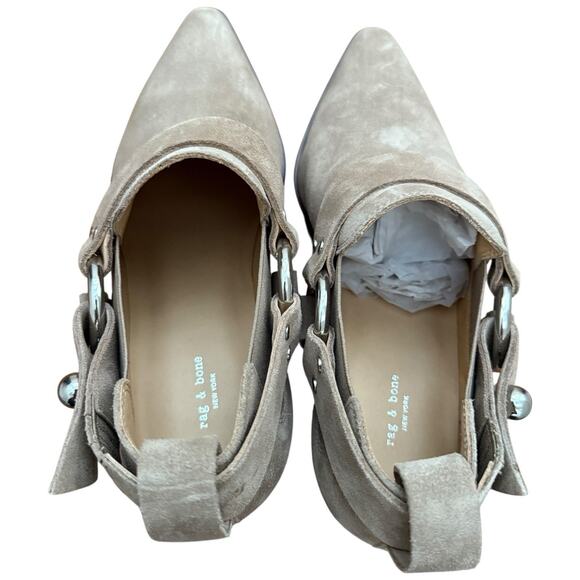 Rag & Bone Westin Harness Leather Booties In Light Sand Western Size 38 - Picture 8 of 12